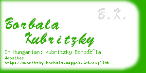 borbala kubritzky business card